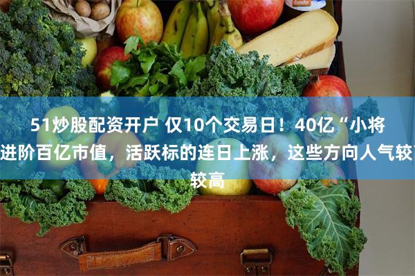 51炒股配资开户 仅10个交易日！40亿“小将”进阶百亿市值，活跃标的连日上涨，这些方向人气较高