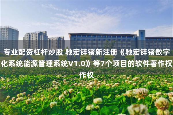 专业配资杠杆炒股 驰宏锌锗新注册《驰宏锌锗数字化系统能源管理系统V1.0》等7个项目的软件著作权