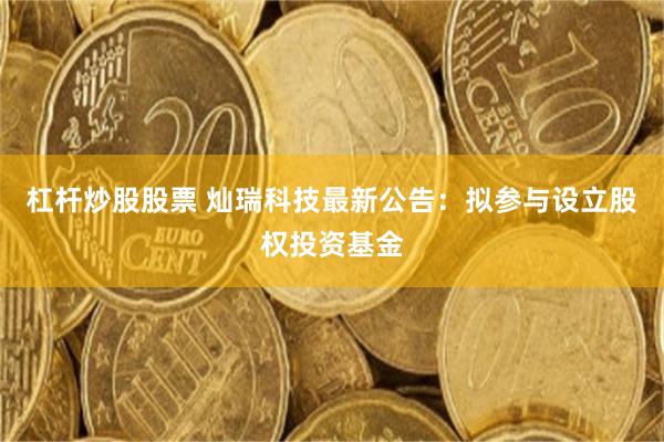 杠杆炒股股票 灿瑞科技最新公告：拟参与设立股权投资基金