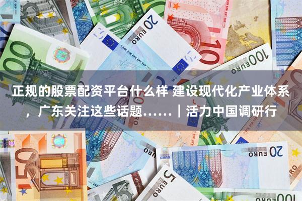 正规的股票配资平台什么样 建设现代化产业体系，广东关注这些话题……｜活力中国调研行