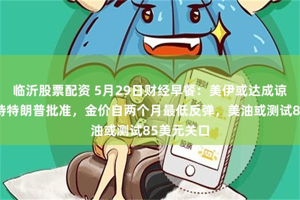 临沂股票配资 5月29日财经早餐:美伊或达成谅解备忘录待特朗普批准,金价自两个月最低反弹,美油或测试85美元关口