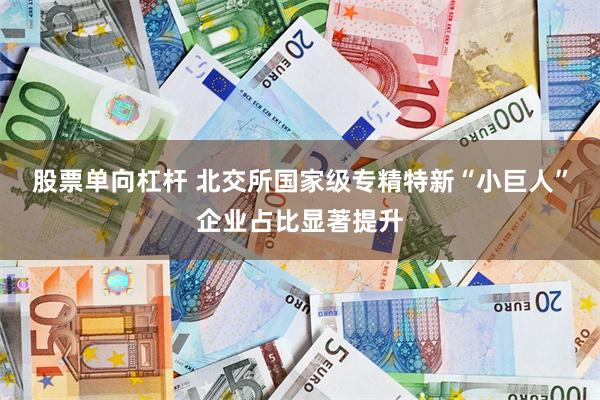 股票单向杠杆 北交所国家级专精特新“小巨人”企业占比显著提升