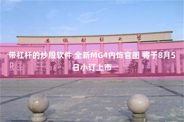 带杠杆的炒股软件 全新MG4内饰官图 将于8月5日小订上市