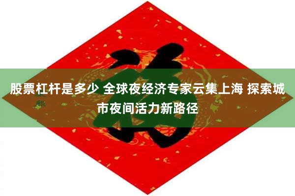 股票杠杆是多少 全球夜经济专家云集上海 探索城市夜间活力新路径