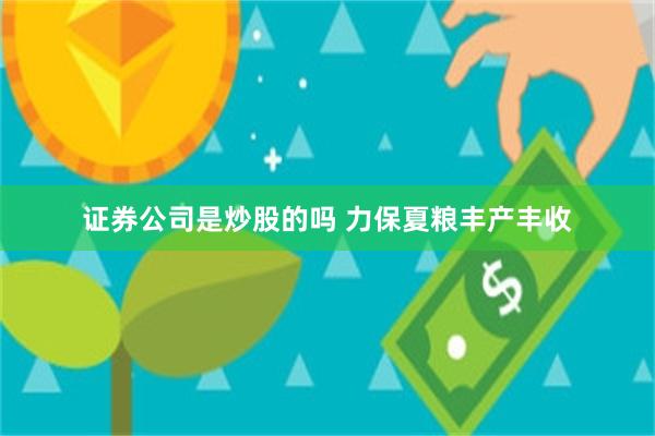 证券公司是炒股的吗 力保夏粮丰产丰收