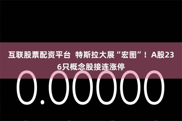 互联股票配资平台  特斯拉大展“宏图”！A股236只概念股接连涨停