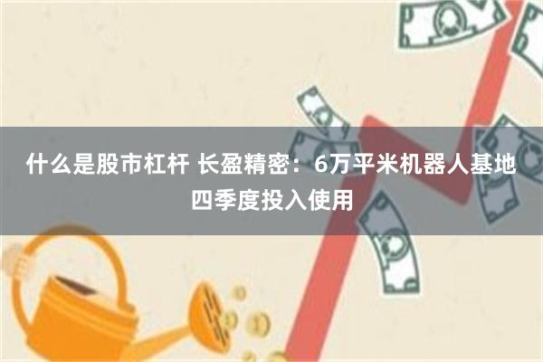 什么是股市杠杆 长盈精密：6万平米机器人基地四季度投入使用