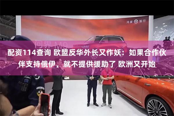 配资114查询 欧盟反华外长又作妖：如果合作伙伴支持俄伊，就不提供援助了 欧洲又开始