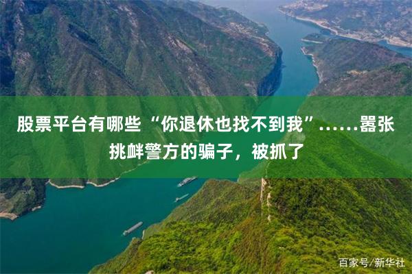 股票平台有哪些 “你退休也找不到我”……嚣张挑衅警方的骗子，被抓了