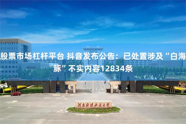 股票市场杠杆平台 抖音发布公告：已处置涉及“白海豚”不实内容12834条