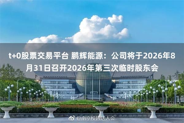 t+0股票交易平台 鹏辉能源：公司将于2026年8月31日召开2026年第三次临时股东会
