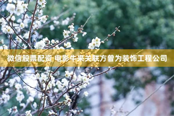 微信股票配资 电影牛来关联方曾为装饰工程公司