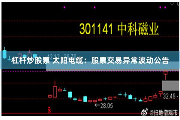 杠杆炒股票 太阳电缆：股票交易异常波动公告