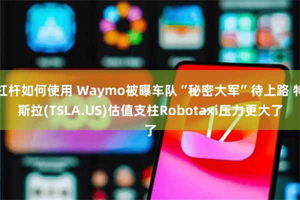杠杆如何使用 Waymo被曝车队“秘密大军”待上路 特斯拉(TSLA.US)估值支柱Robotaxi压力更大了