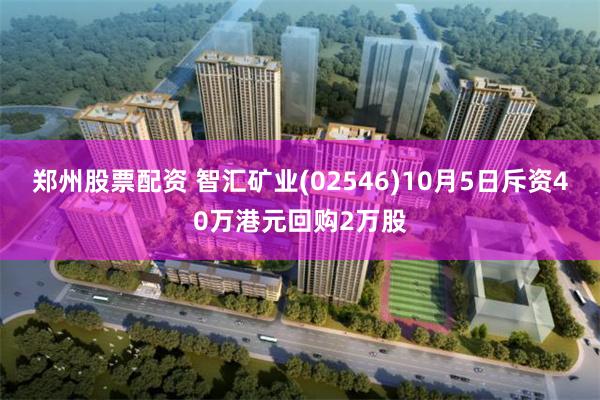 郑州股票配资 智汇矿业(02546)10月5日斥资40万港元回购2万股