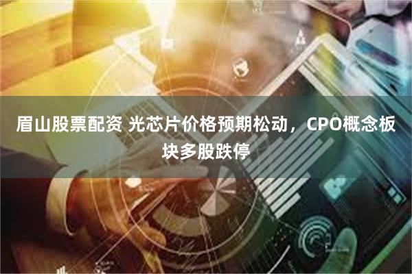 眉山股票配资 光芯片价格预期松动，CPO概念板块多股跌停