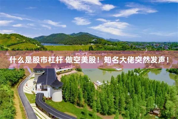 什么是股市杠杆 做空美股！知名大佬突然发声！