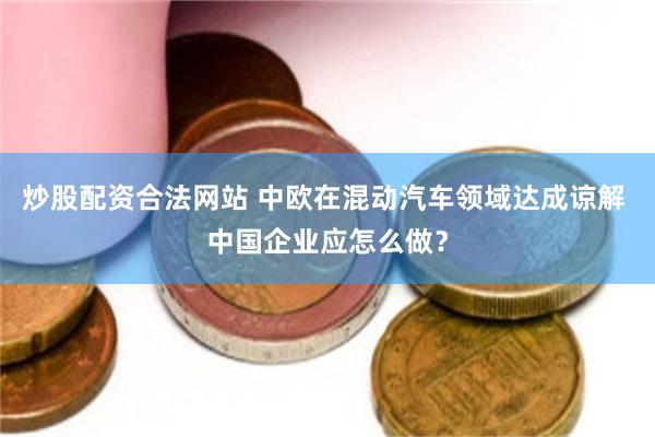 炒股配资合法网站 中欧在混动汽车领域达成谅解 中国企业应怎么做？