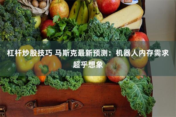 杠杆炒股技巧 马斯克最新预测：机器人内存需求超乎想象